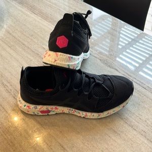 Black/pink glo ASIC sneakers size 9